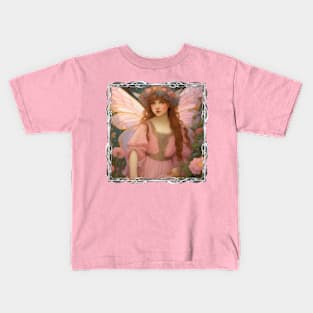 Enchanting Dreams: A Whimsical Pink Fairy Portrait Painting Kids T-Shirt